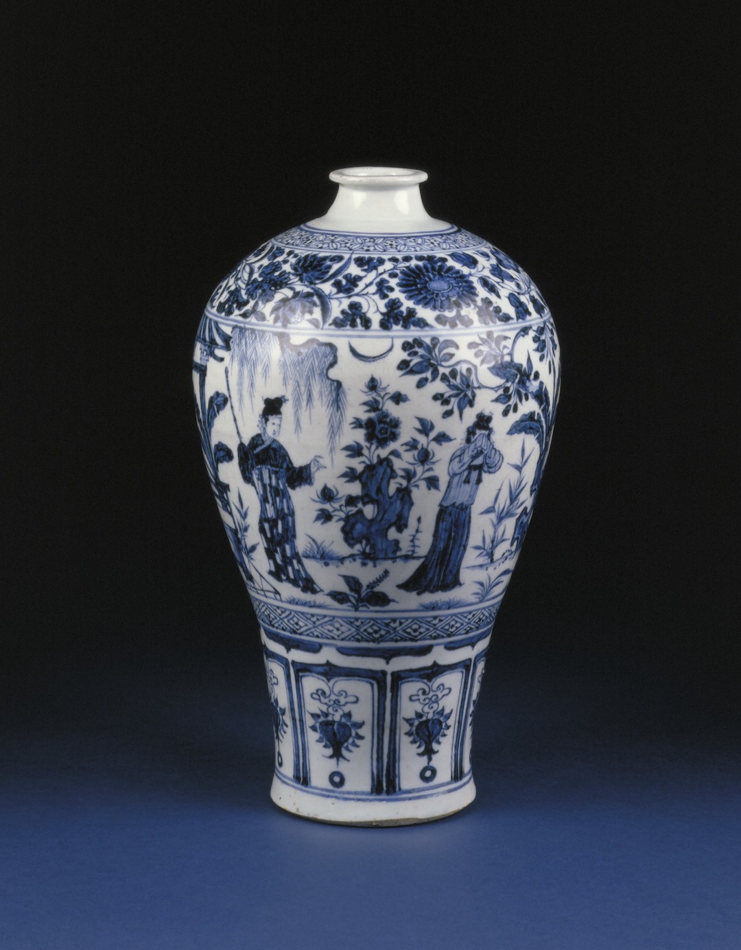 &nbsp;元&nbsp;青花《西厢记》故事图梅瓶