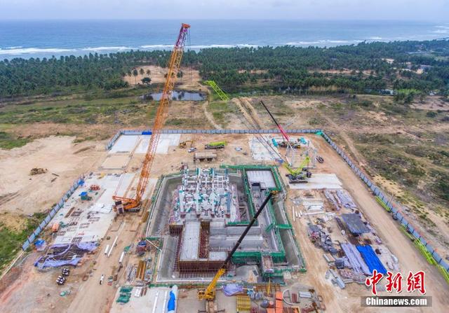 图为航拍建设中的海南商业航天发射场1号工位. 骆云飞 摄