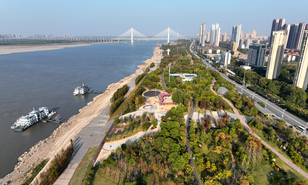 武汉青山江滩公园.新华社记者 程敏 摄