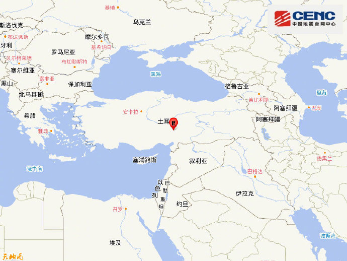 20时02分在土耳其附近发生6.1级左右地震