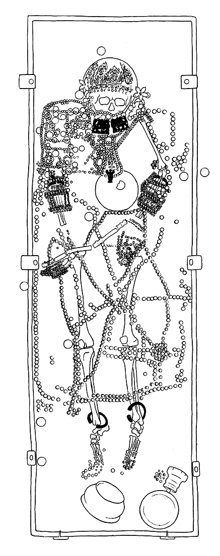 圖 8a 阿富汗蒂拉丘地（Tillya-Tepe）6號墓出土時狀況
