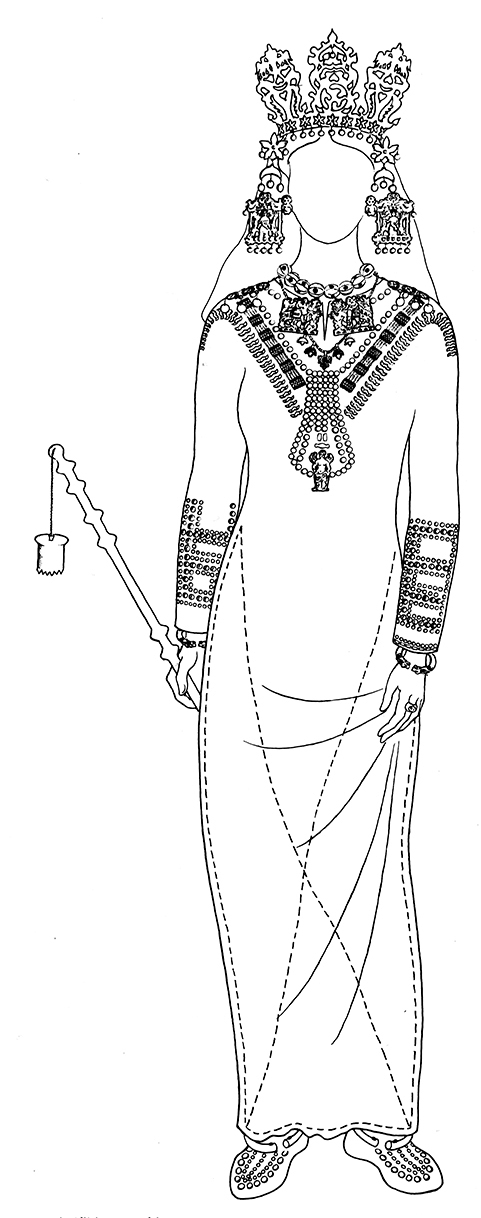 圖 8b 蒂拉丘地6號墓墓主推想復原圖