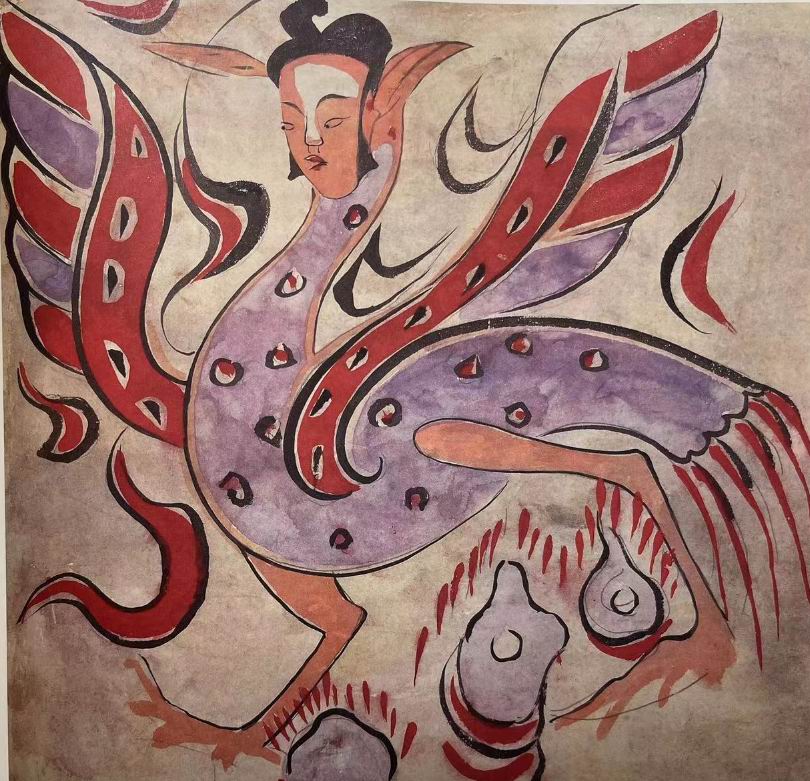 图10 洛阳西汉卜千秋墓门内上额梯形山墙空心砖画像摹本(王绣,霍宏伟