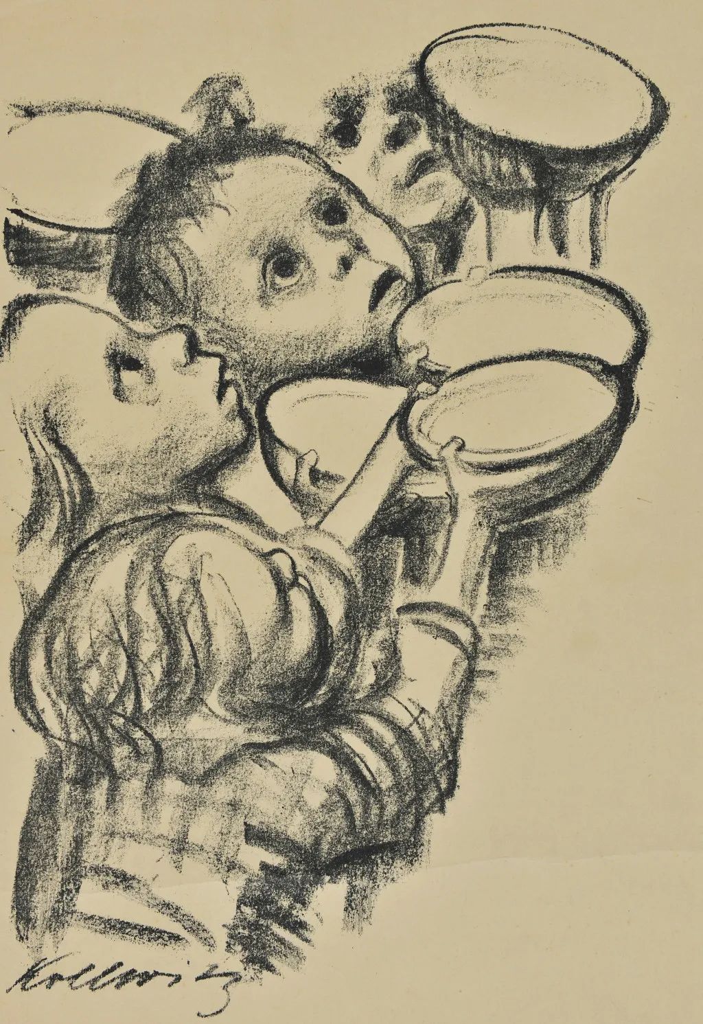 鲁迅收藏的外国版画&nbsp;德国版画&nbsp;珂勒惠支 &nbsp;《德国孩子