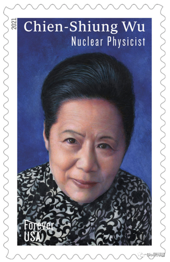 图为美国永久邮票上的吴健雄.