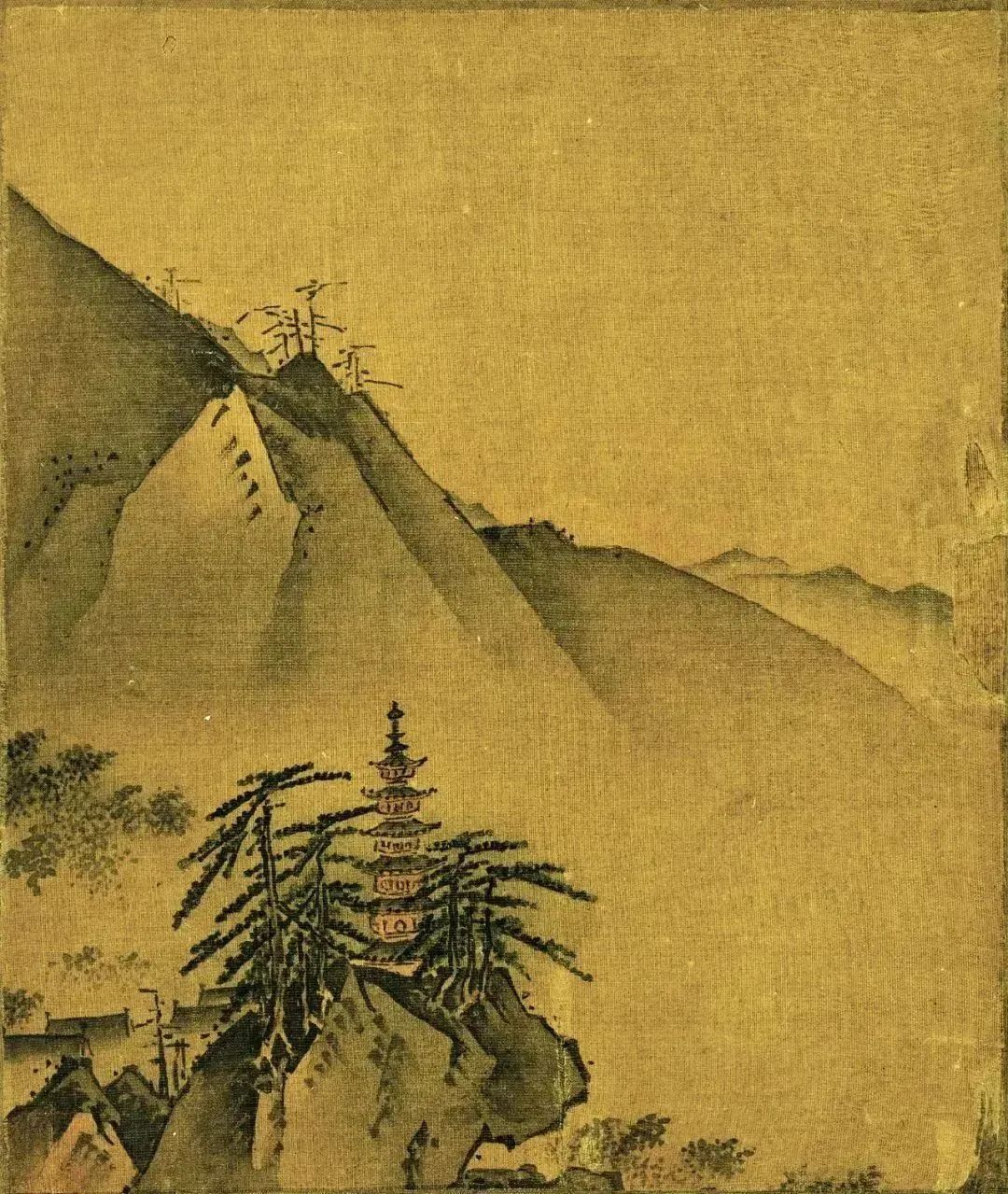 (宋)叶肖岩《西湖十景》之"雷峰夕照"部分