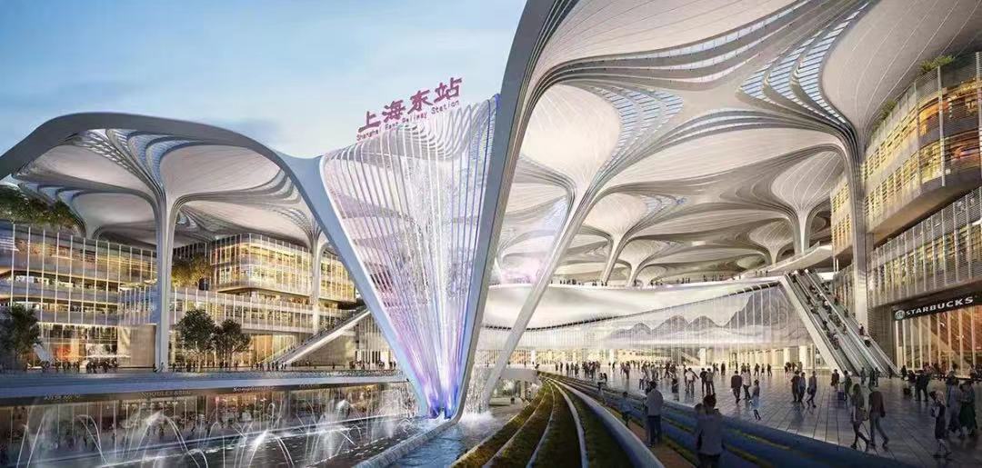 上海东站综合交通枢纽规划效果图