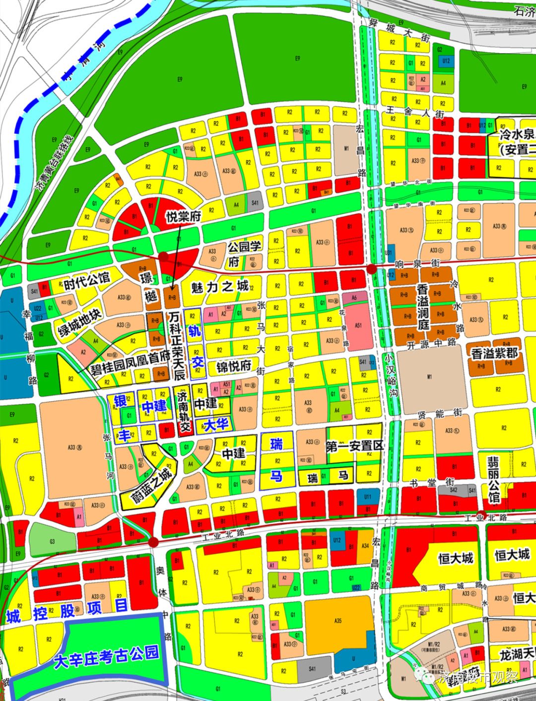 虽然张马片区有很多公园绿地规划,但大辛庄考古公园规模庞大,将给周围