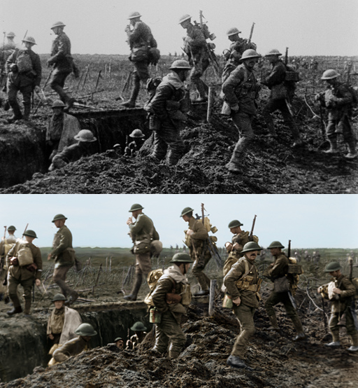 一战的历史图片，来自战争纪录片《他们已不再变老》
