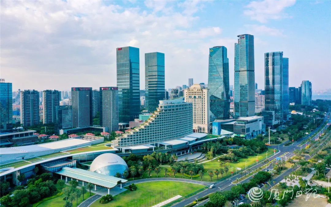 厦门会展北片区.(本报记者 王火炎 航拍器摄)