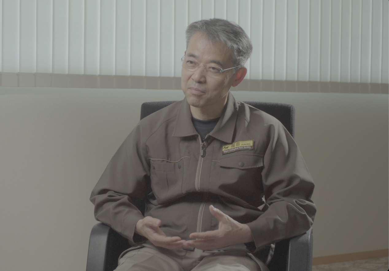 2022年7月，福田丰在上野动物园接受采访。