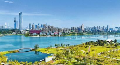 鸟瞰四川天府新区兴隆湖片区.四川日报全媒体记者李向雨摄