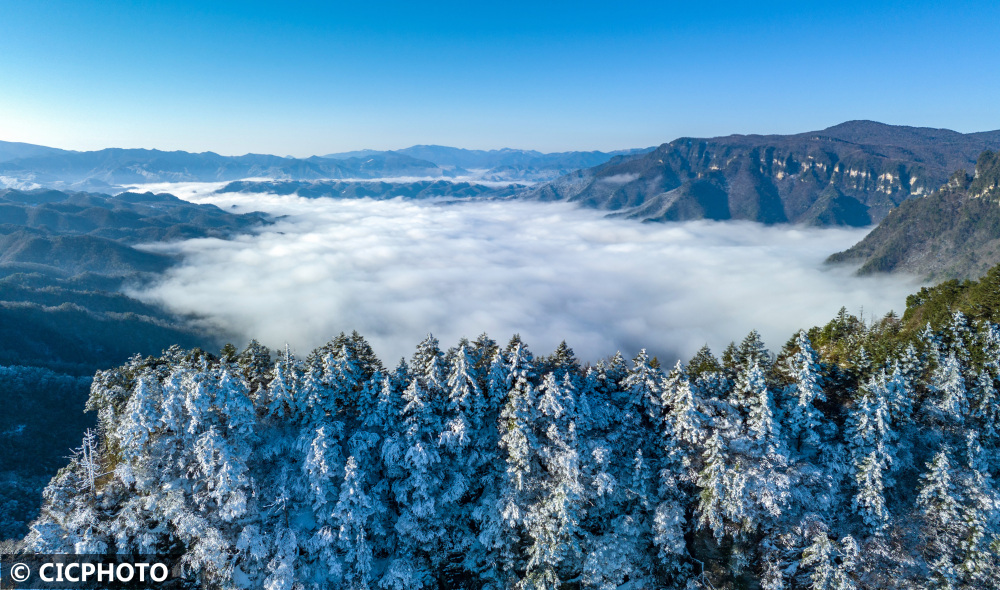 神农顶雪景图片