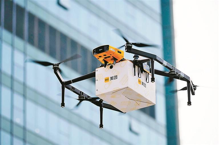 截至2022年底,美团无人机于深圳的试运行航线在5个商圈落地.