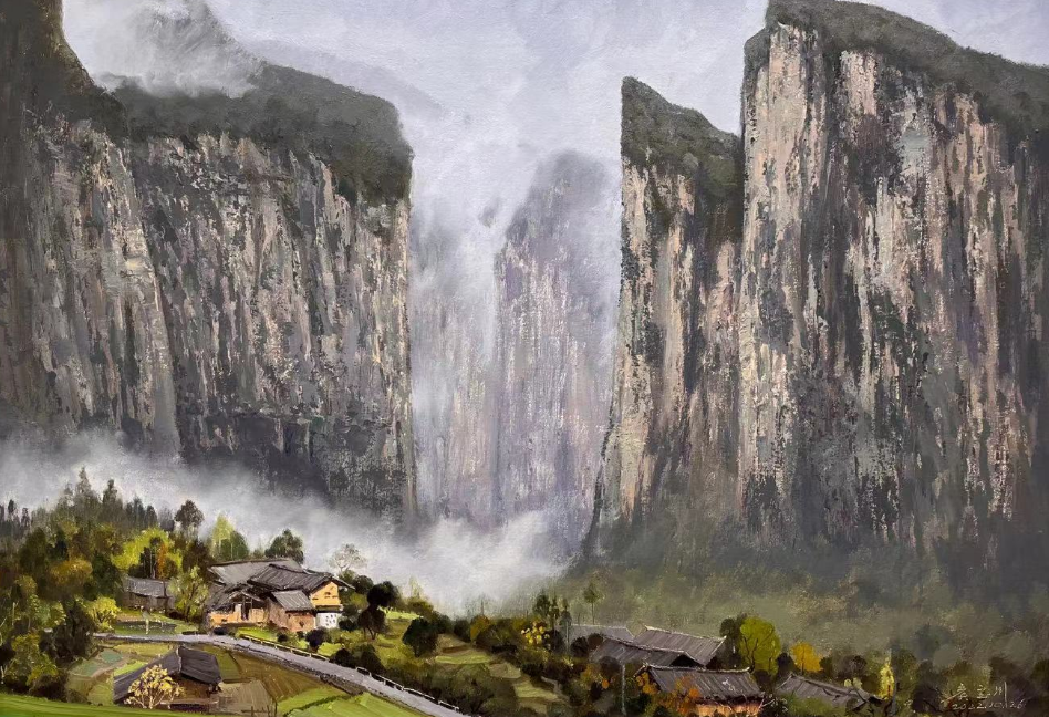 《雨雾滋润早夔门》(侯宝川)&nbsp;四川美术学院供图