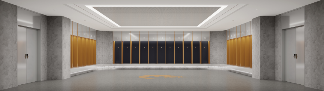 球员更衣室效果图由于龙兴足球场最多可容纳6万名球迷场馆内的卫生间