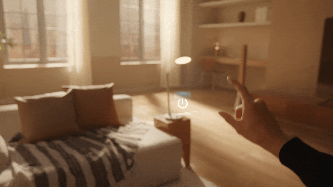 通过手势关闭现实生活中的台灯