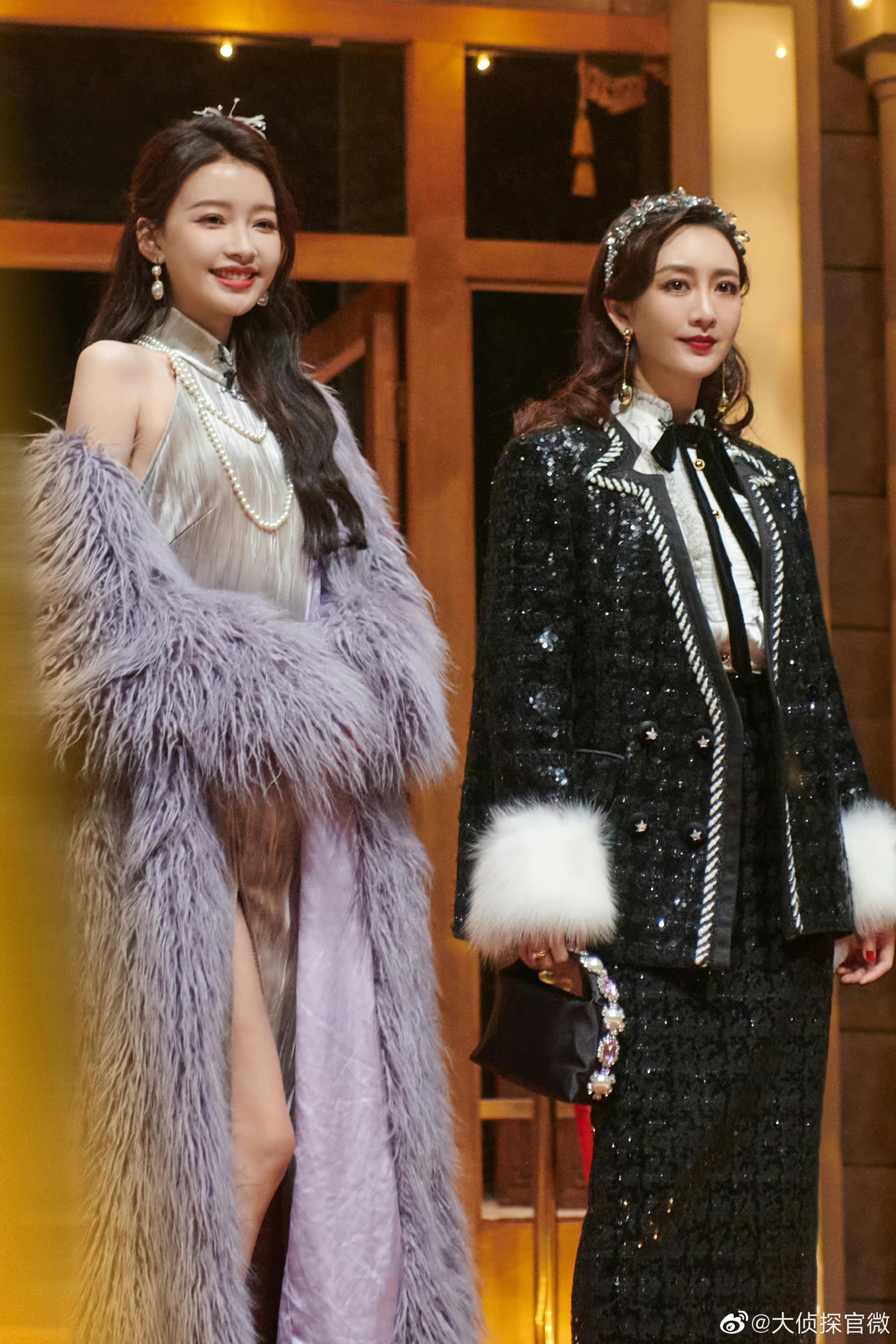 孙怡大侦探紫色皮草大衣造型太美啦!|孙怡|大衣|旗袍_新浪新闻