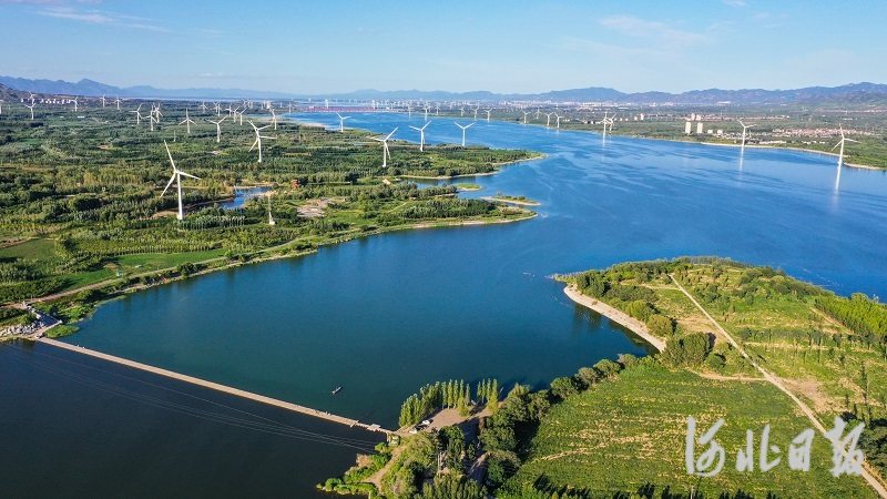 图为无人机航拍的怀来官厅水库国家湿地公园.河北日报记者耿辉摄