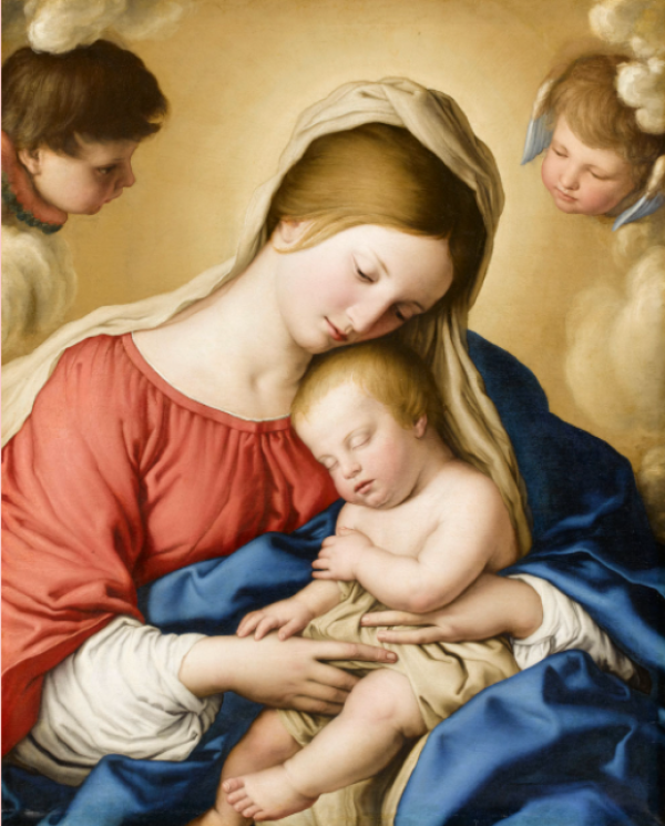 《沉睡的嬰兒耶穌》，薩索費拉託，約1640-1685年