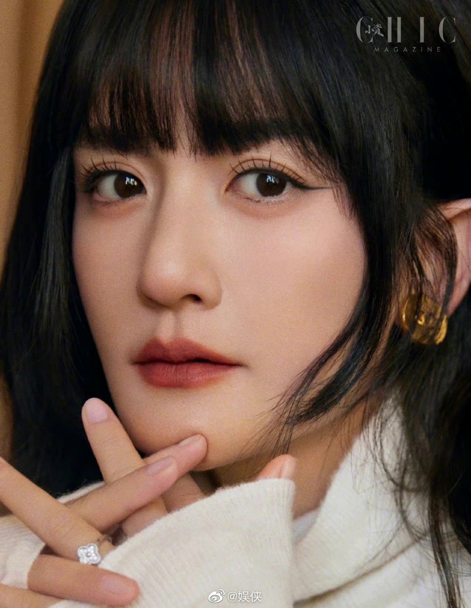 谢娜最新齐刘海卷发造型好美,给人眼前一亮的感觉……|齐刘海|谢娜