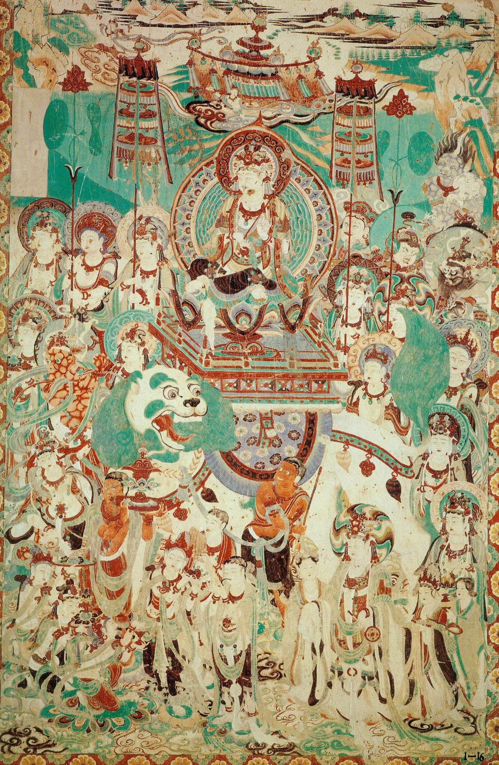 图9 莫高窟第159窟文殊变,中唐