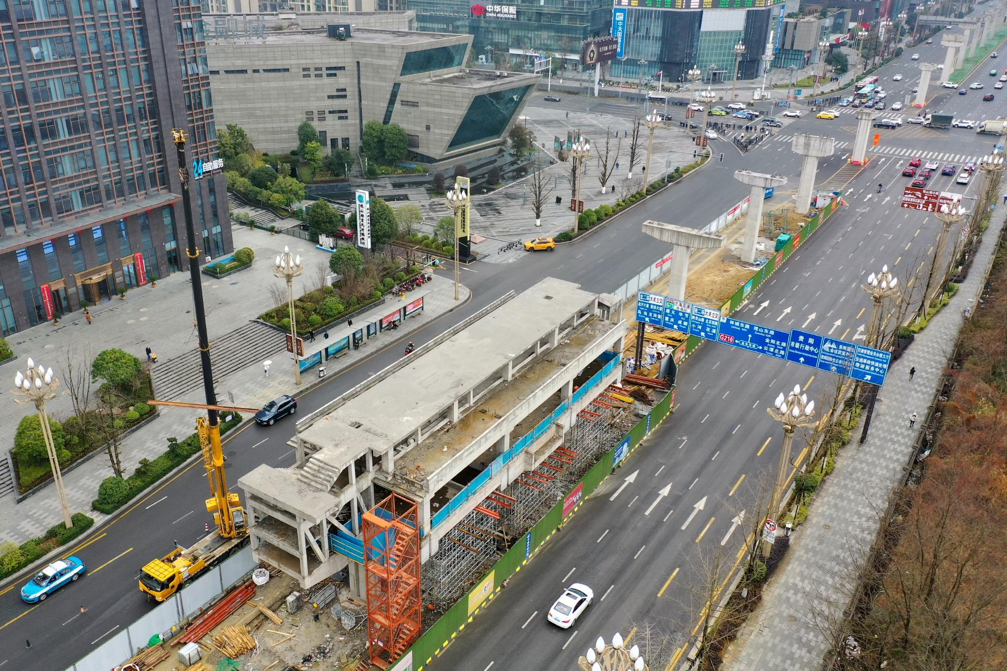 贵阳市有轨电车t2线一期主体结构施工进入尾声