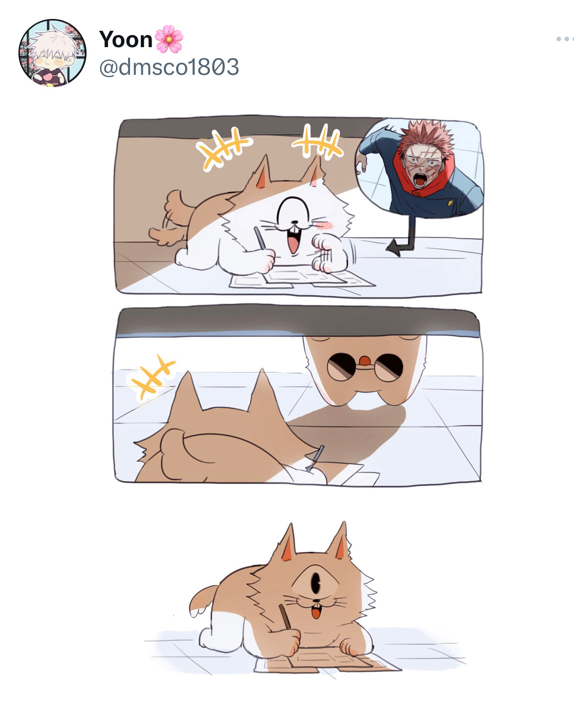 对于现在的漫画剧情 五条悟猫向独眼猫发出了不满|猫|独眼|漫画_新浪新闻