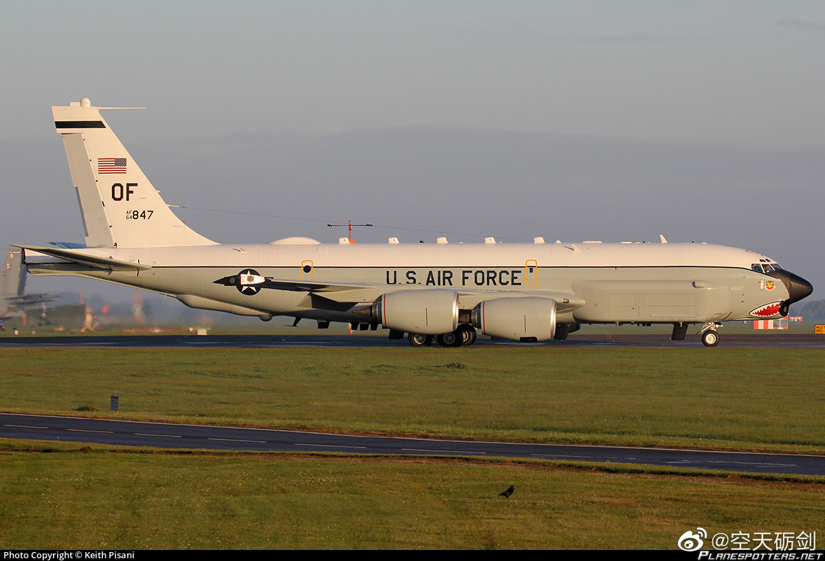 美国空军rc—135u电子侦察机正在西太平洋上空飞行……|美国空军|电子