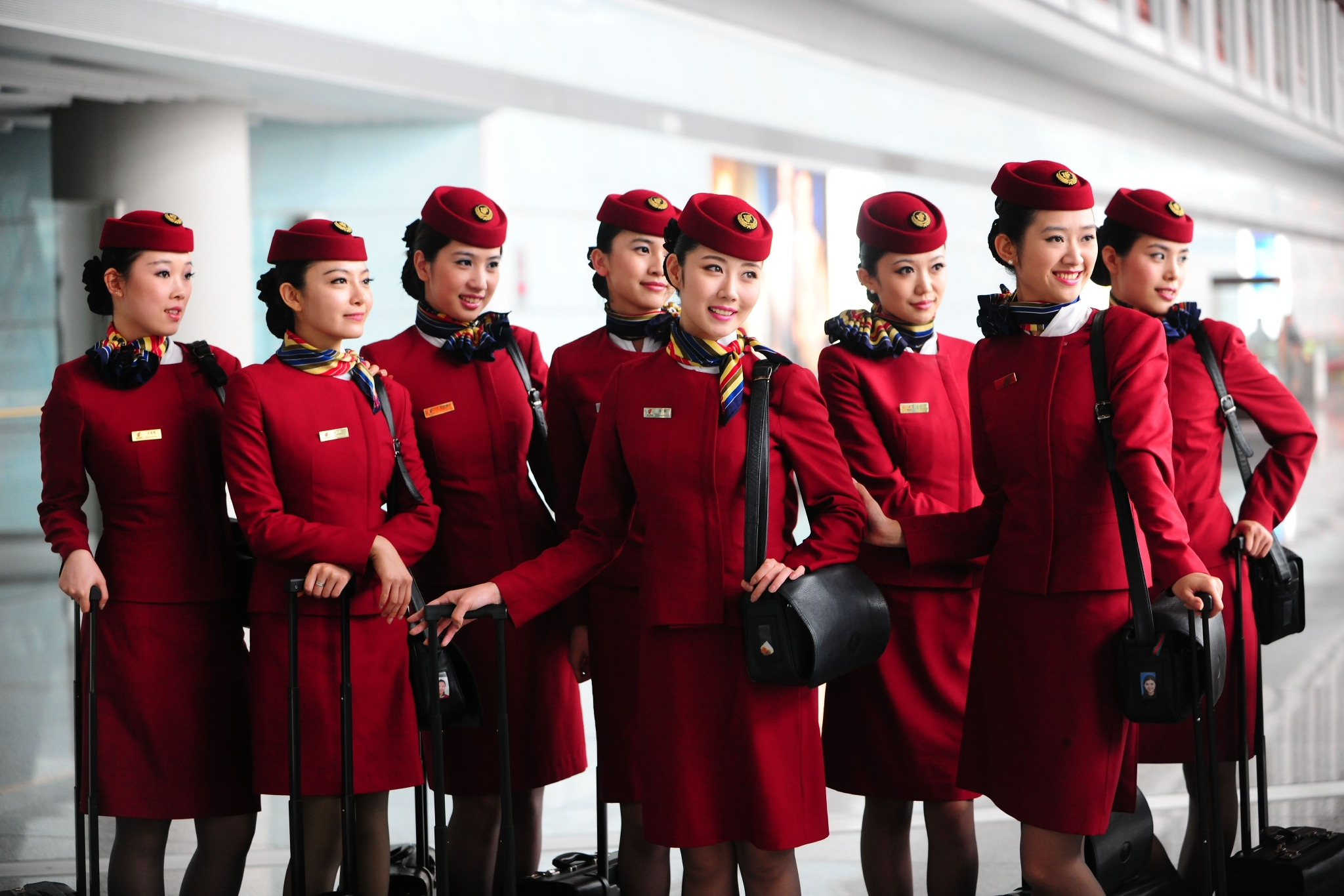 国航乘务员.(王泽民拍摄)