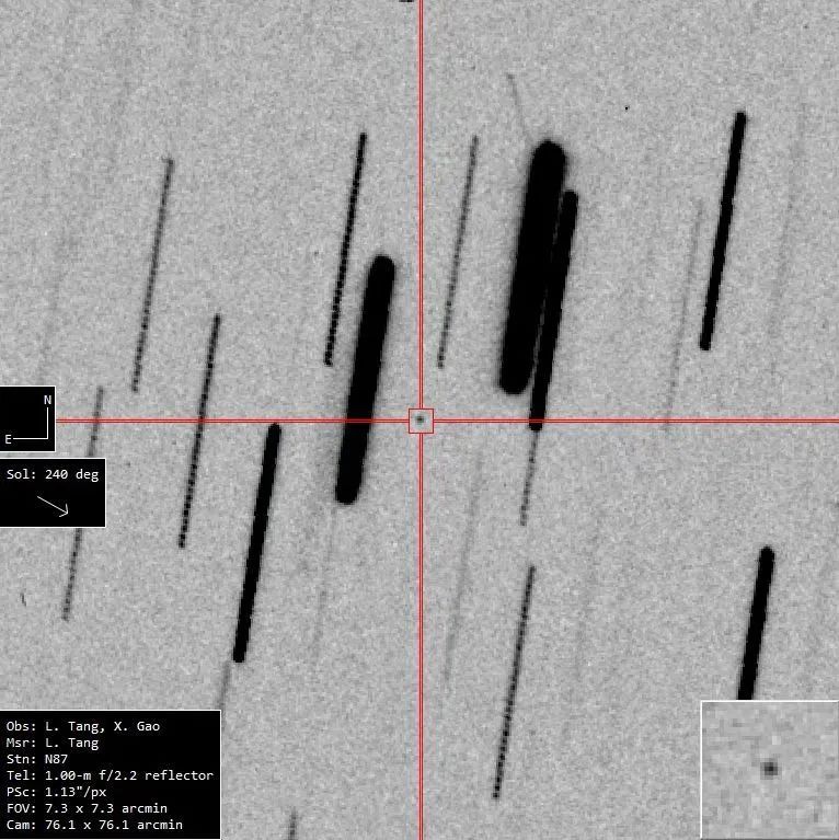 近地小行星2023 DB2发现图像。图片由中国科学院新疆天文台提供