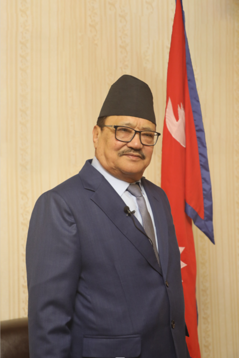 尼泊尔驻华大使比什努·施雷斯塔(海外网 陆宁远摄)