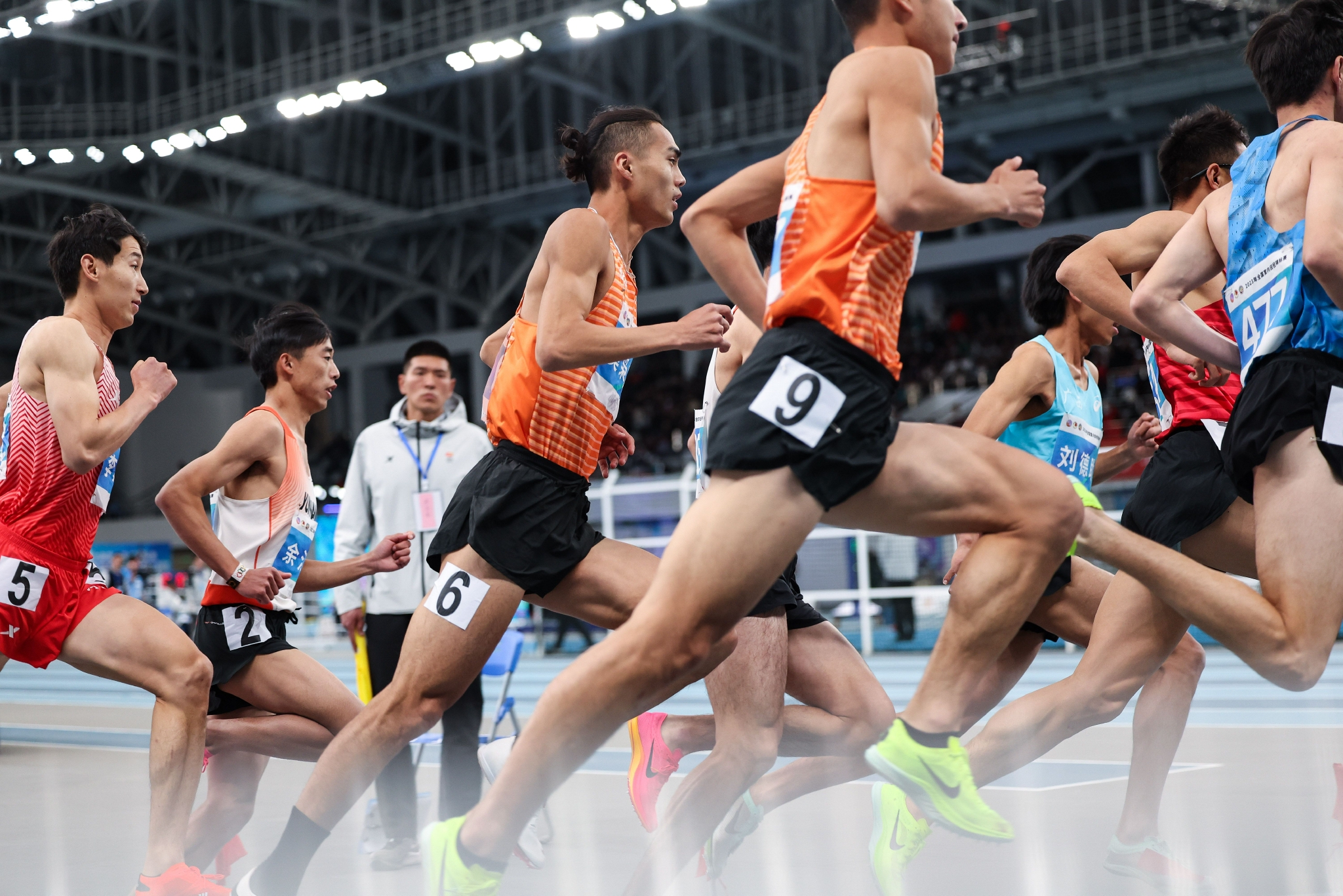 田径——全国室内锦标赛:男子1500米决赛赛况|田径|广西队|浙江队