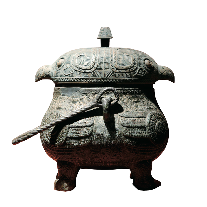 图 14 商代晚期鸮形青铜提梁卣 湖南省博物馆藏