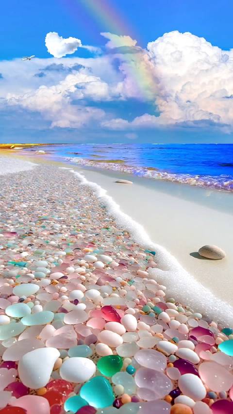 玻璃海滩位于美国加州布拉格堡