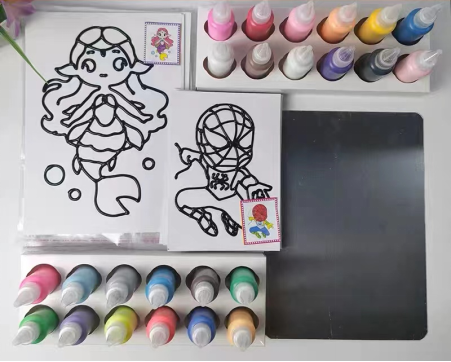 ▲常见儿童胶画产品套装。资料图片