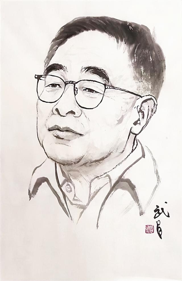 图为张伯礼肖像画.张武昌绘