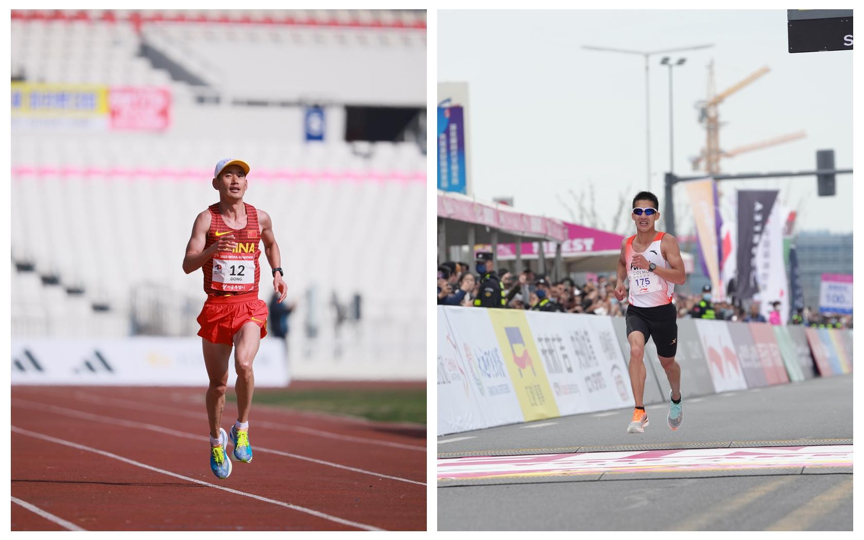 中国速度&nbsp;除了何杰,董国建(左图),杨绍辉(右图)也为中国马拉松