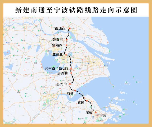 南通至宁波高铁线路走向示意图。 殷超 制图