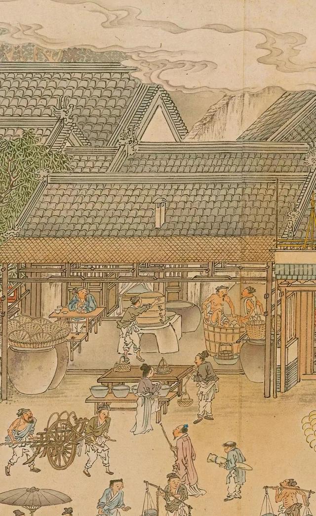 冯宁:《仿杨大章宋院本金陵图》局部,清,台北故宫博物院