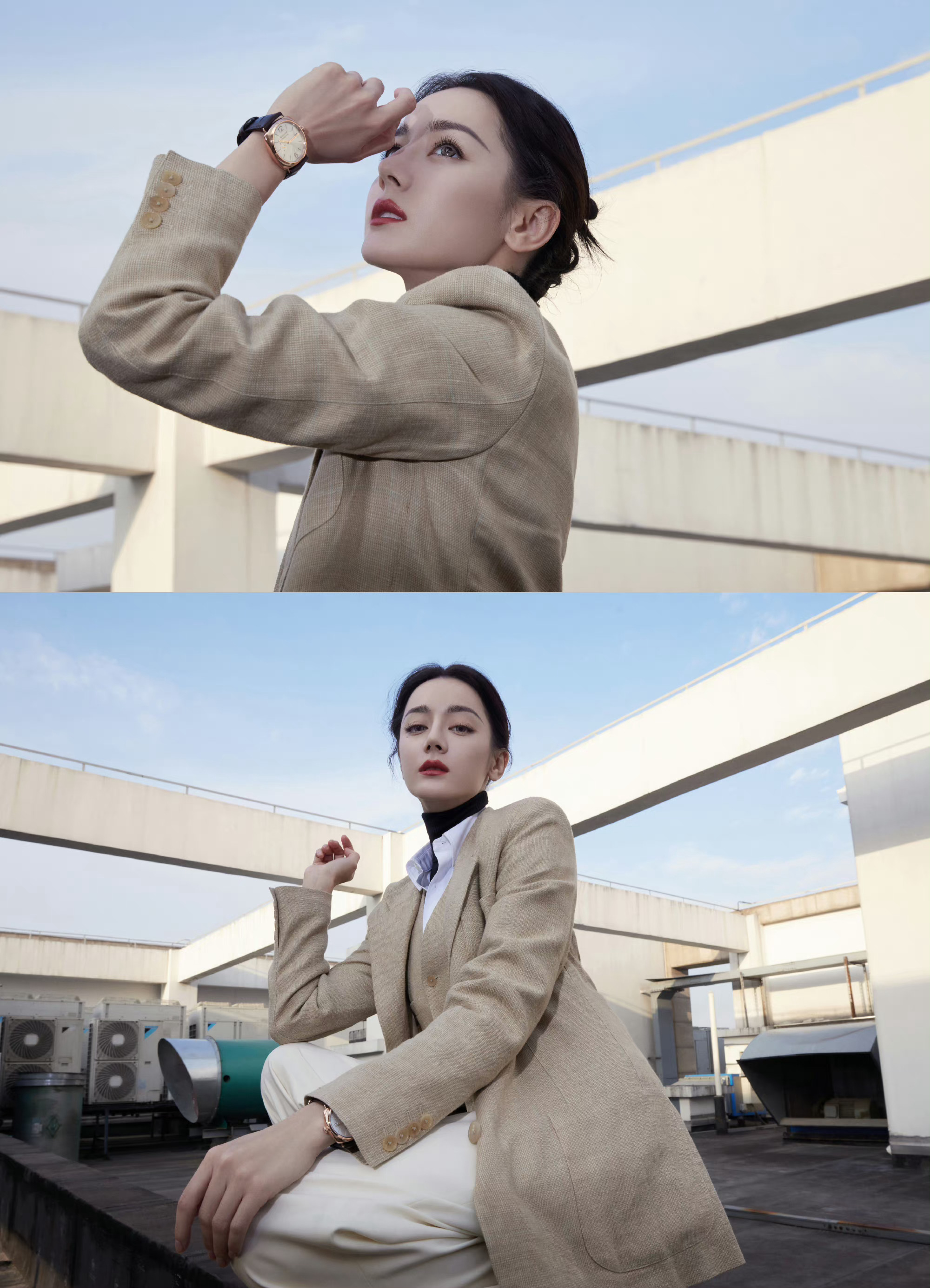 迪丽热巴最新造型 素色西装飒美女霸总……|迪丽热巴|素色|美女_新浪