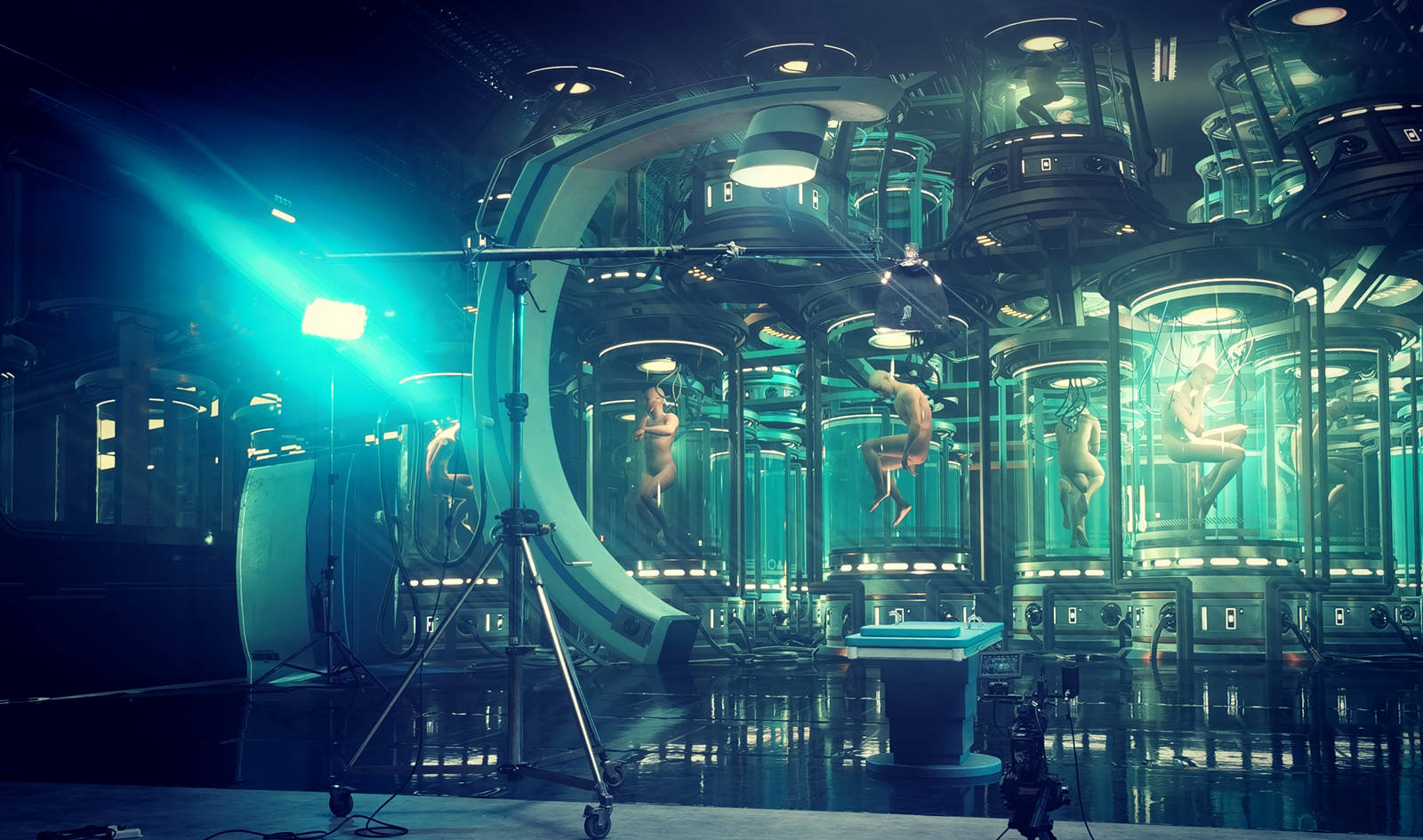 led摄影棚展示《诞辰》中的画面.澎湃新闻记者 王诤 图