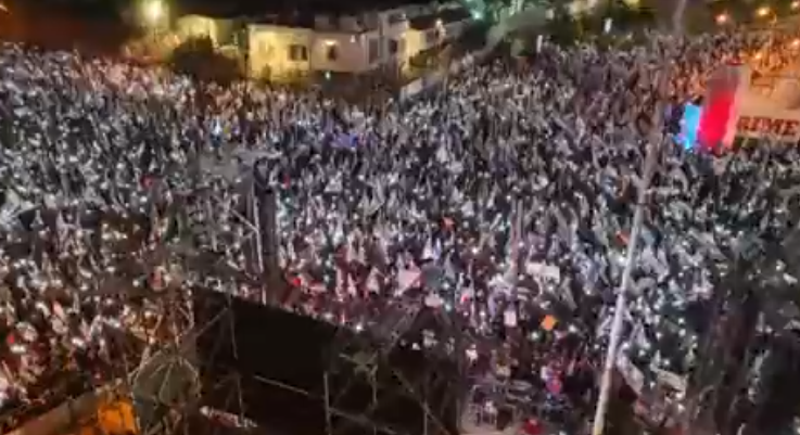 ▲以色列爆发大规模抗议（视频截图）