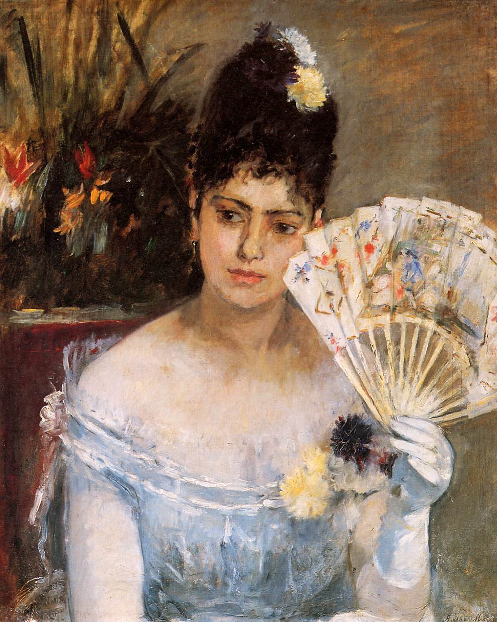 《在舞会上》（At the Ball），Berthe Morisot，1875年，巴黎玛摩丹美术馆藏