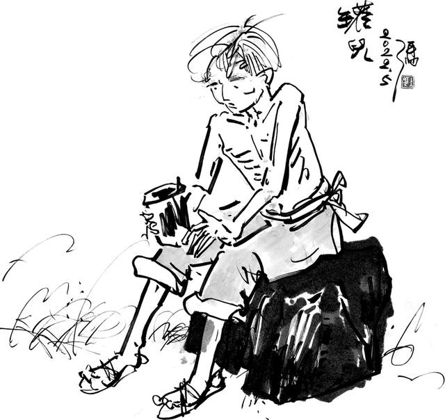 新年新作|冯骥才为《俗世奇人新篇》画的新插图|冯骥才_新浪财经_新浪