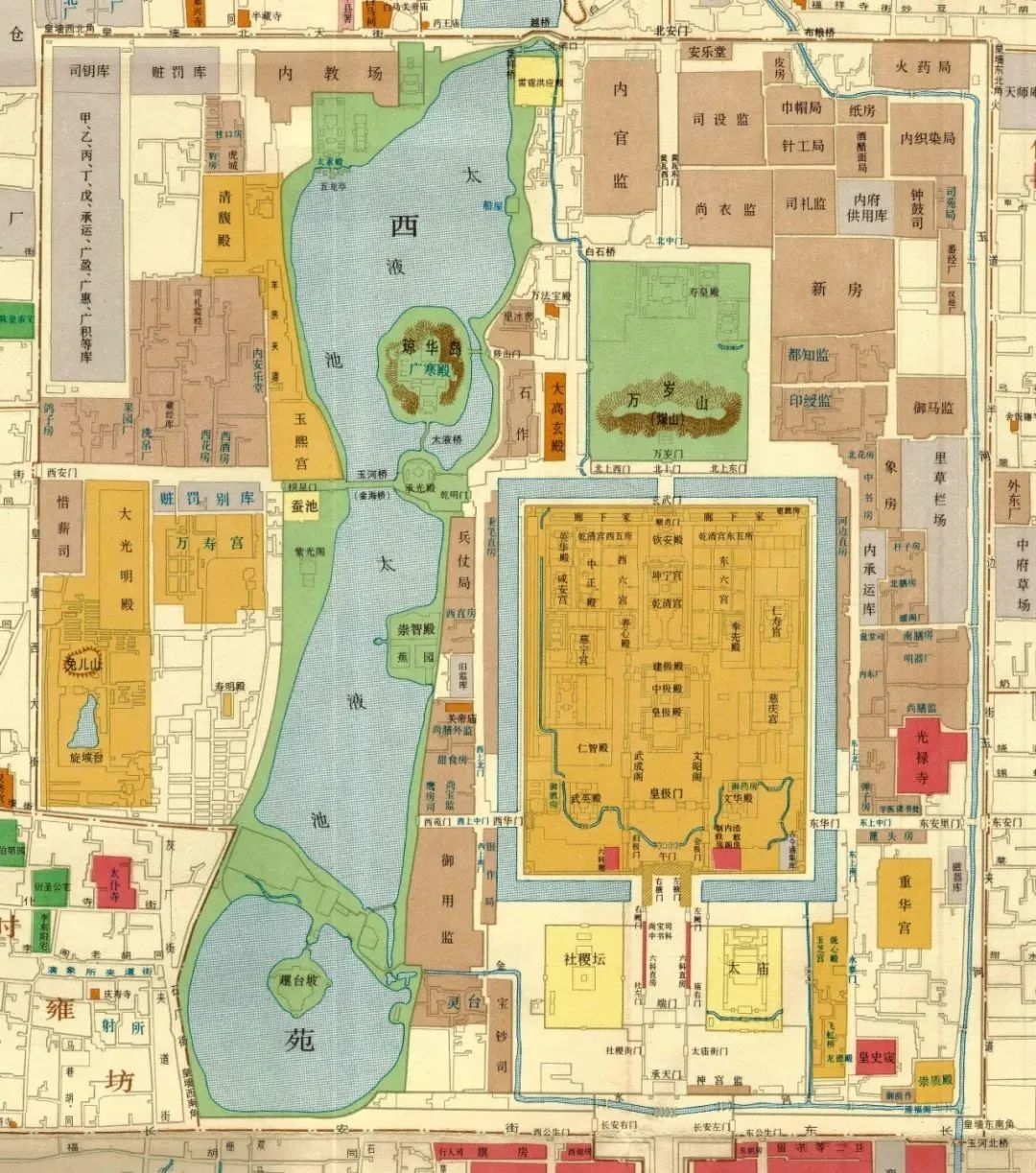 《明北京城复原平面图》(局部)