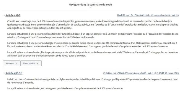 法国刑法第433-5条规定原文截图