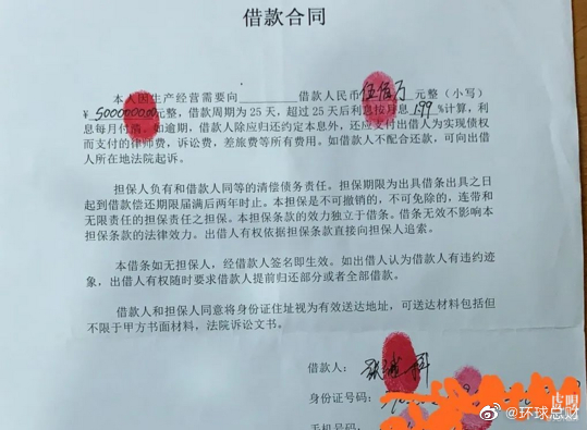 张继科借款利率是银行商贷的4倍