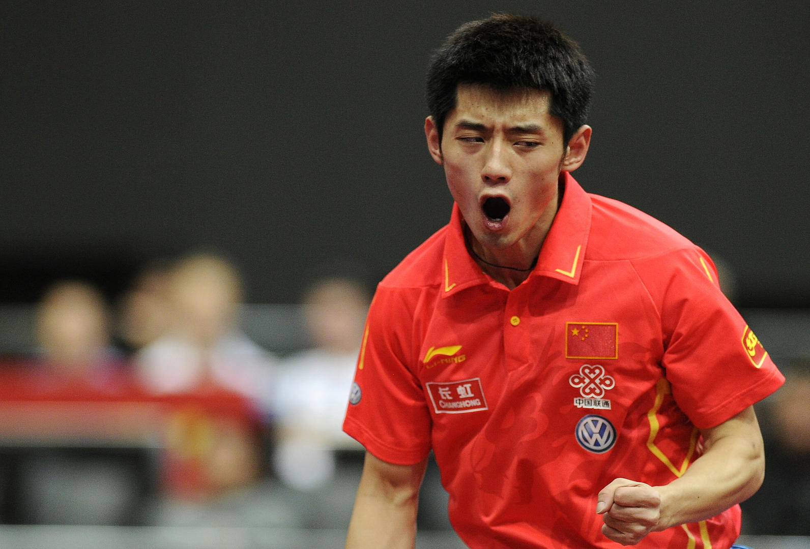 比赛中的张继科(资料图) 图据视觉中国