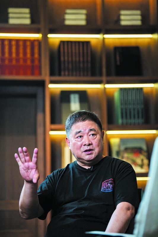 2021年8月6日，单霁翔接受采访。 资料图片/新京报记者 陶冉 摄